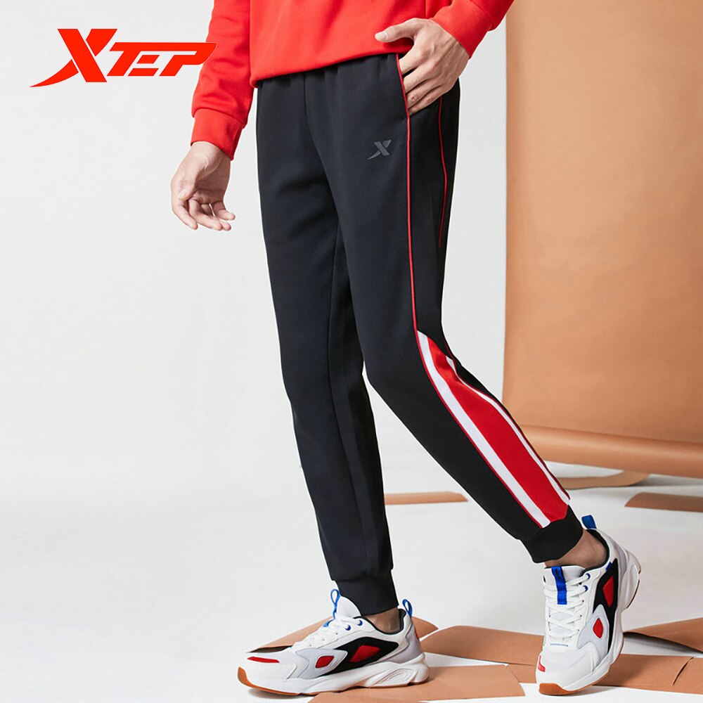 Xtep sports life pants 2020秋のメンズルーズ通気性ニットパンツステッチカジュアルパンツ880329630096