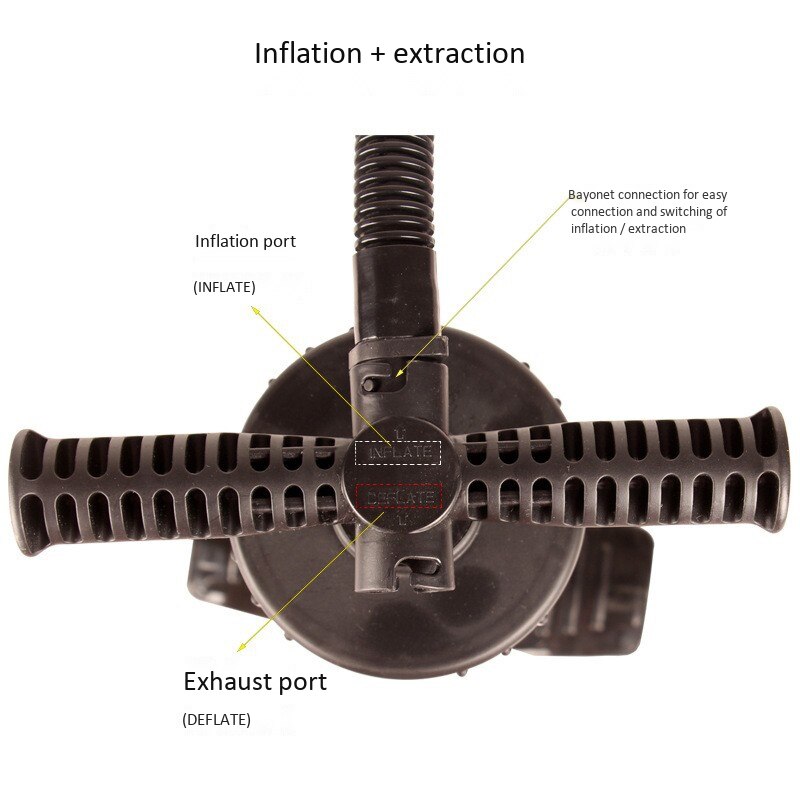 Portable Hand Air Pump, Inflate Or Deflate Air Pump with 6 Nozzles, for Airbeds, Kayak, Boats, Toys, Swim Rings