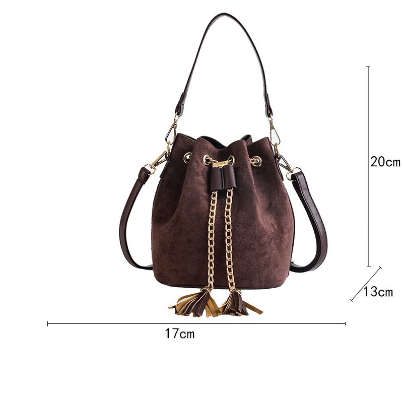 Mini bandoulière sacs à main mignon daim seau sac organisateur petit gland en cuir PU femmes sacs à bandoulière Bolsos