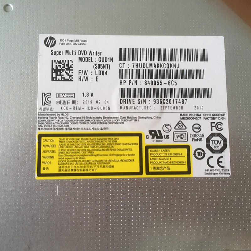 original para HP DVDRW GUD1N p/n: 849055-6C5 apto para HP cajita notebook todo en una máquina y otros ordenadores
