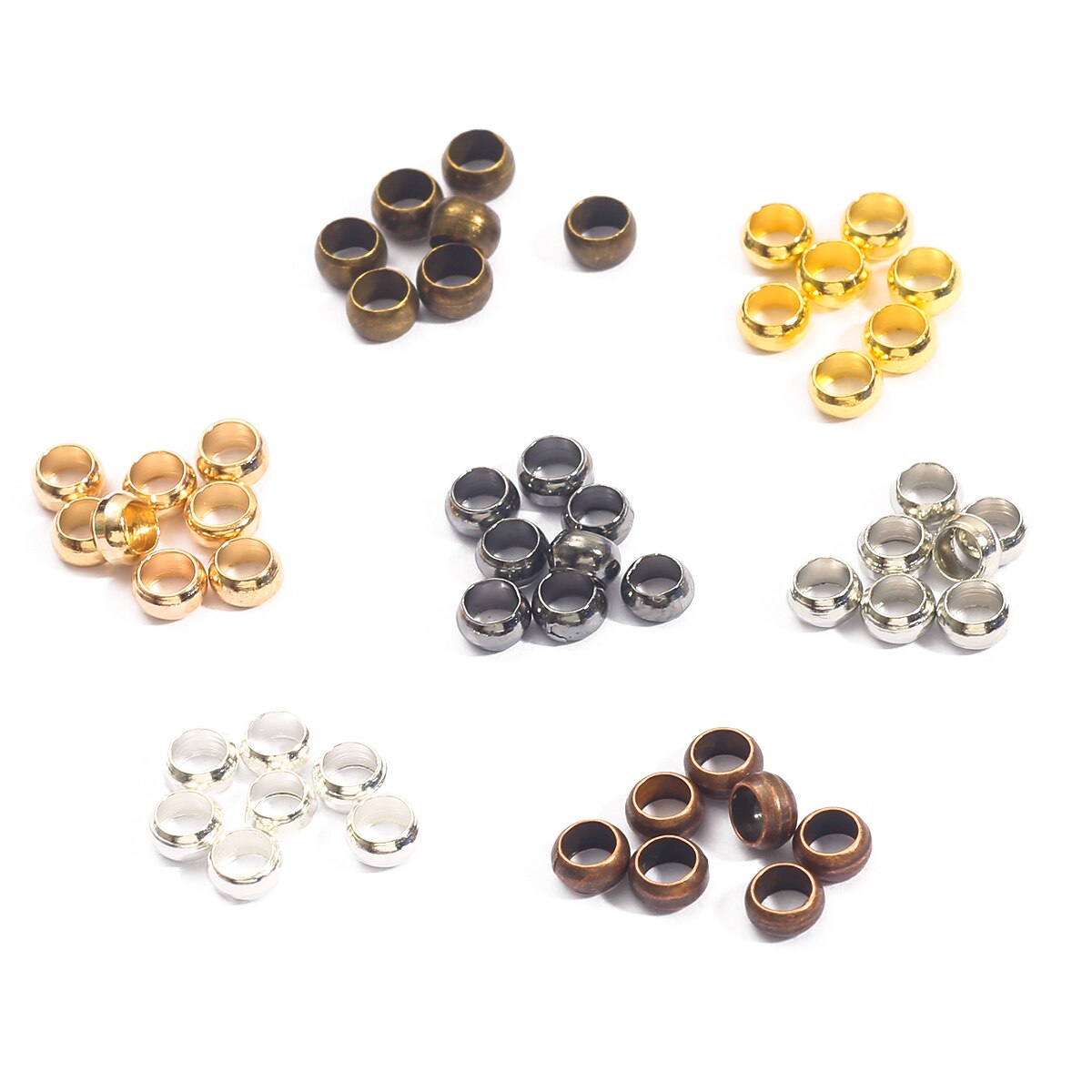 100-500Pcs 1.5-4mm Copper Ball Crimp End Clasps Position Stopper Spacer Beads For Diy Jewelry Making Findings Bracelets Supplies
