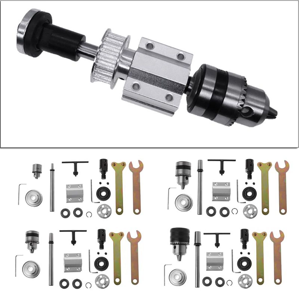 Jto/B10/B12/B16 Boorkop Set Geen Power Spindel Montage Kleine Draaibank Accessoires Trimmen Riem Diy voor Bench Boor/Tafelcirkelzaag