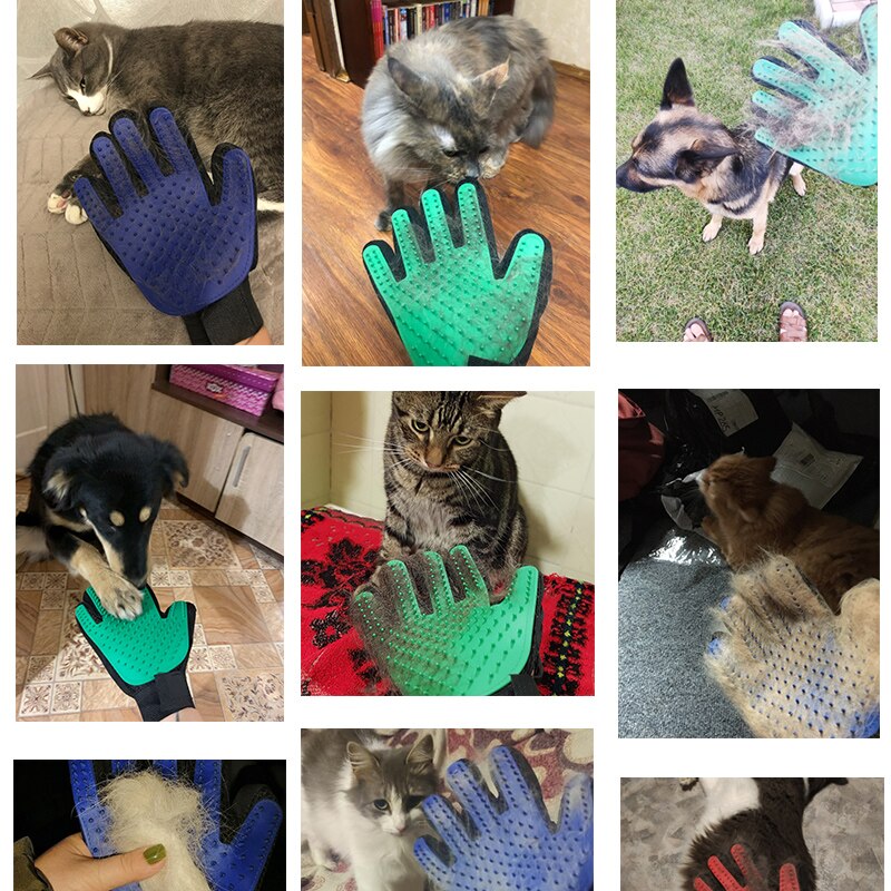 Pet Glove Cat Grooming Glove Pet Deshedding Brush Glove for Cats Dog Hair Remove Brush Dog Cleaning Combs Massage Gloves