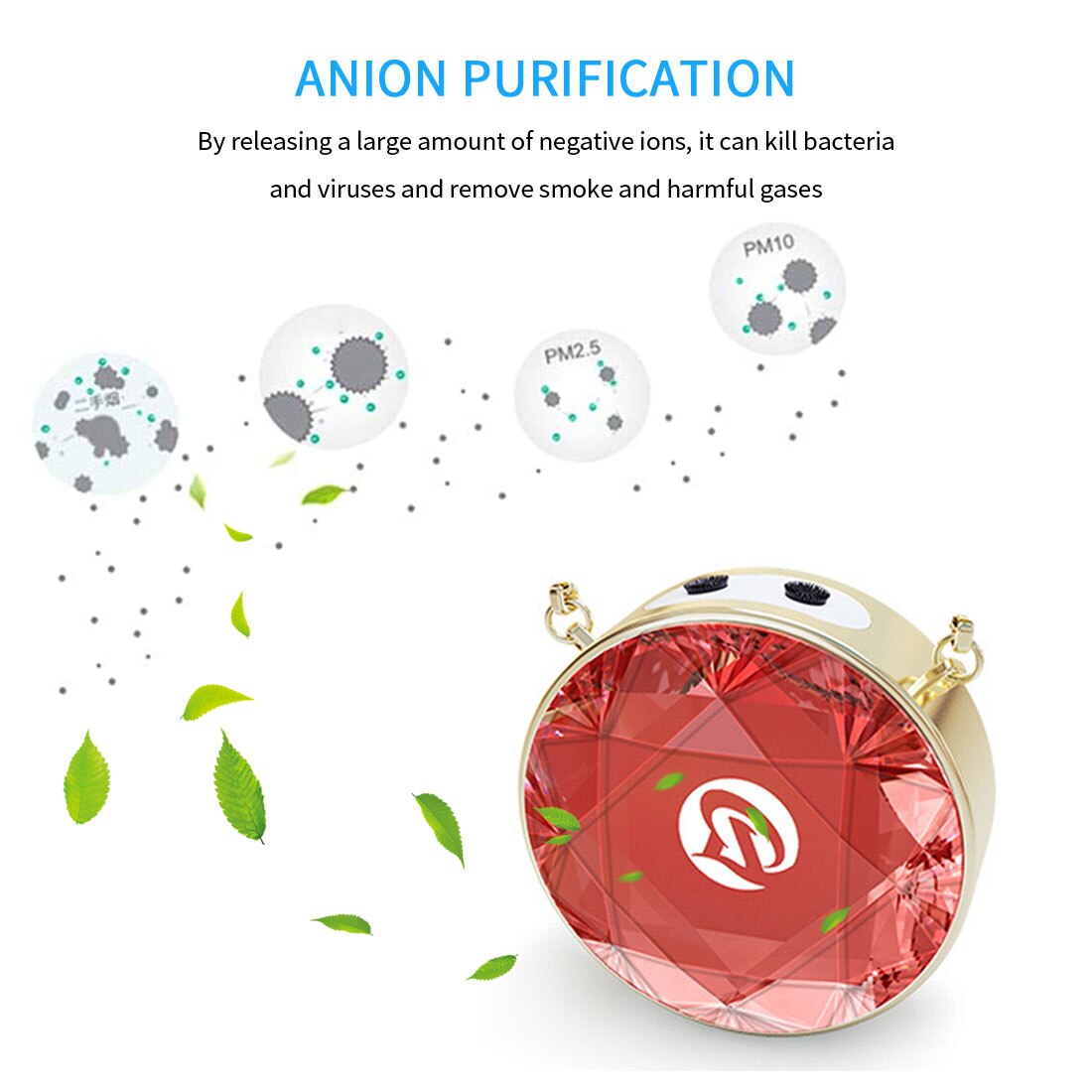Vehicle Air Purifier Mini Auto Car Fresh Air anion Ionic Purifier 12V Air freshener Oxygen Bar Ozone Ionizer Cleaner Car Air Pur: red E without box