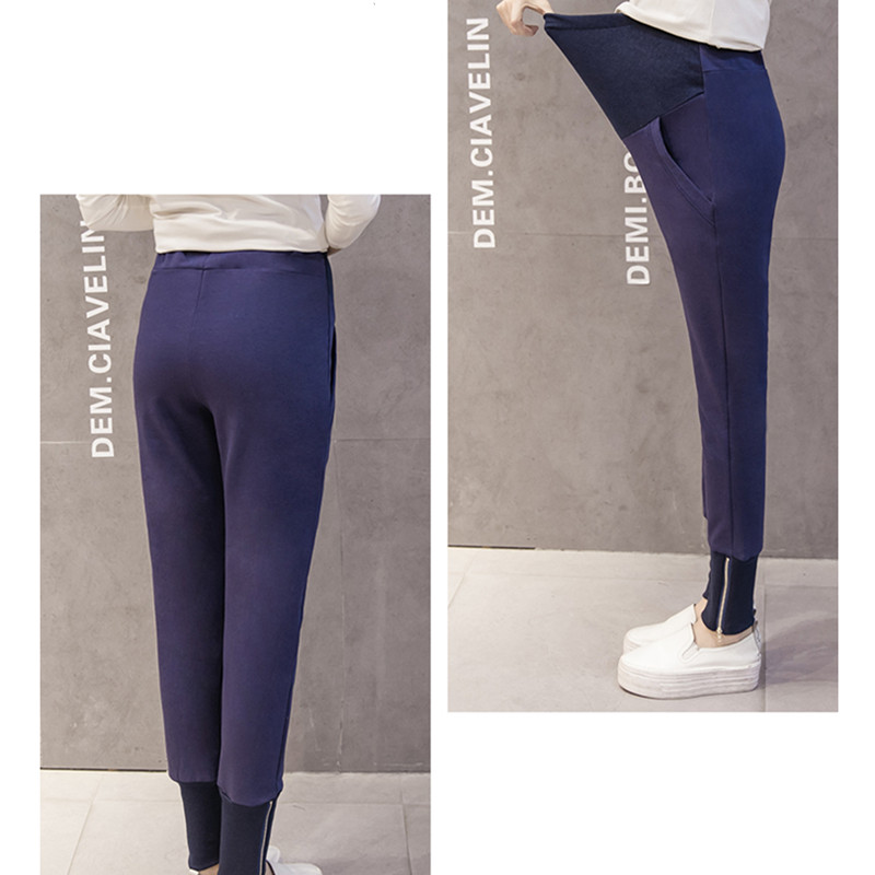 Pregnancy Trousers Belly Skinny Maternity Leggings Elastic Cotton Adjustable Waist Sports Pants Clothes for Pregnant Women E0083