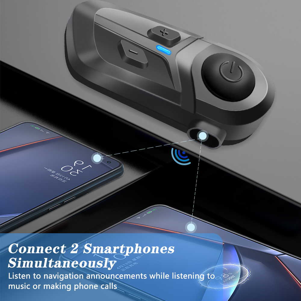 Smartgoor Motorcycle Helmet Headset Bluetooth 5.3 Headphones Wireless Motor Headset Bike Earphone Handsfree Stereo Earbud