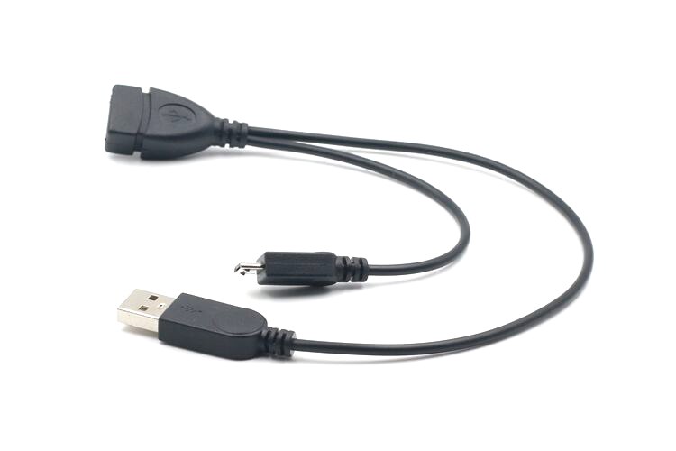 1 in 2 OTG Micro USB Host Power Y Splitter USB Adapter om Mirco 5 Pin Mannelijke Vrouwelijke Kabel Zwart voor Xiaomi voor Sony