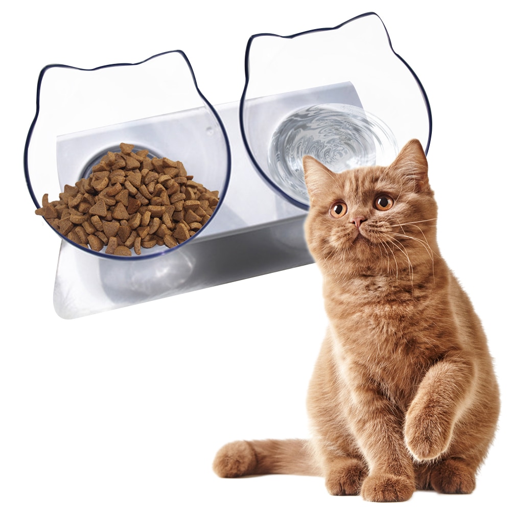 Bol à chien Double bol pour chat antidérapant avec support pour animaux de compagnie bol à eau pour chat nourriture pour chats bols pour animaux de compagnie pour chiens fournitures de produits d'alimentation