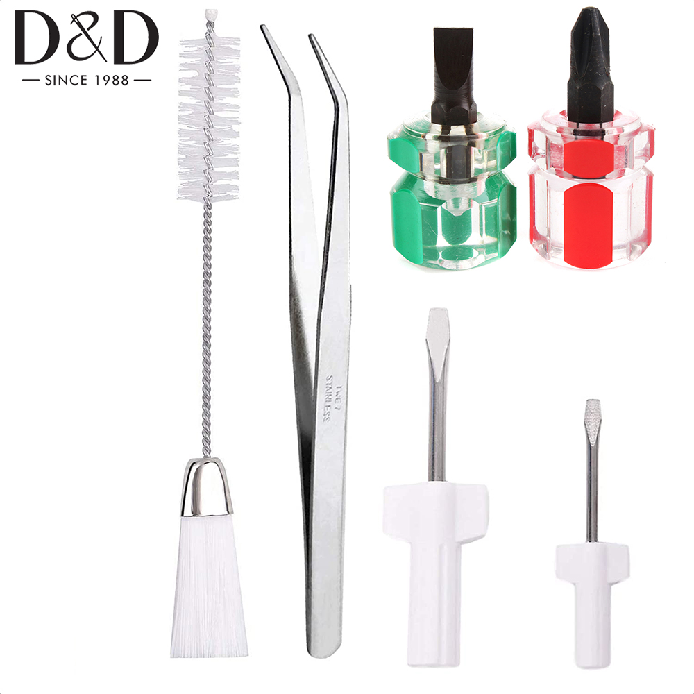 D&amp;D 6pcs/set Sewing Machine Repair Kit Mini Sewing Screwdriver Sets&amp;Double Headed Lint Brush Sewing Accessories