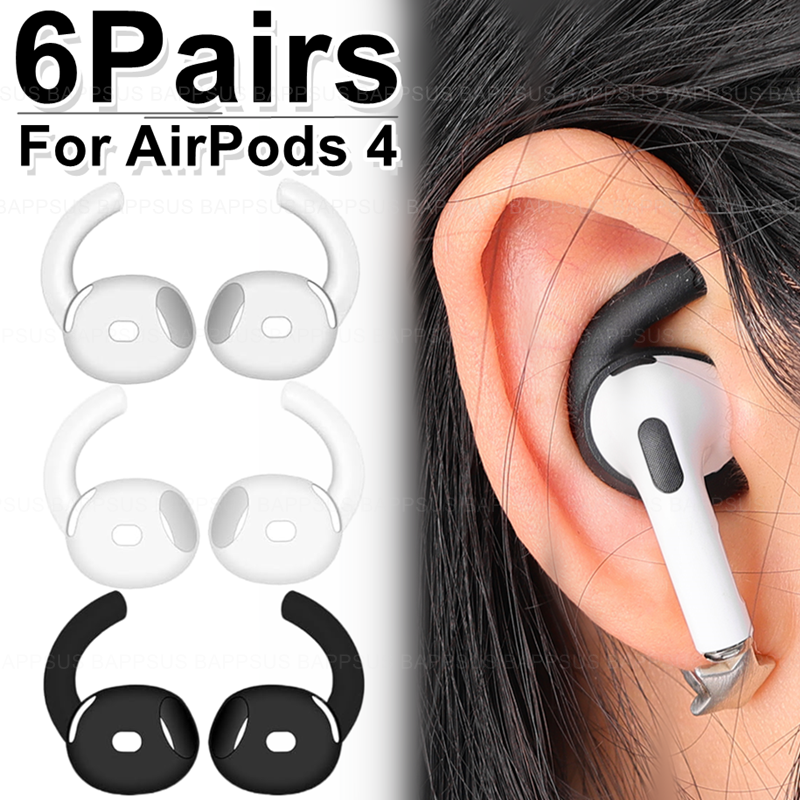 1/6Pairs Ear Tips for AirPods 4 4th Generation Earphones Earhook Earplugs Silicone Cover For Airpods4 Anti Lost Dust Proof Tips