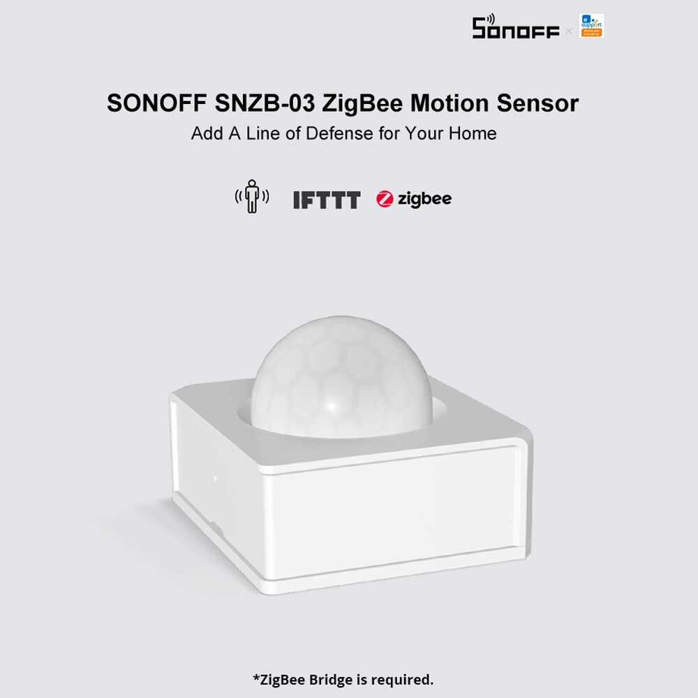 SONOFF SNZB-03 ZigBee Motion Sensor Detect Motion Trigger Alarm Alert Notifaication Works with SONOFF ZigBee Bridge eWeLink APP