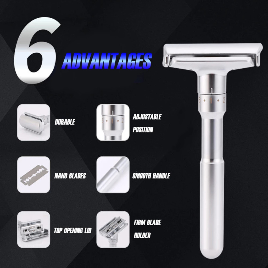 Afeitadora ajustable 1-6 archivos seguridad para hombres de doble filo afeitadora de aleación de Zinc afeitadora ajustable GK