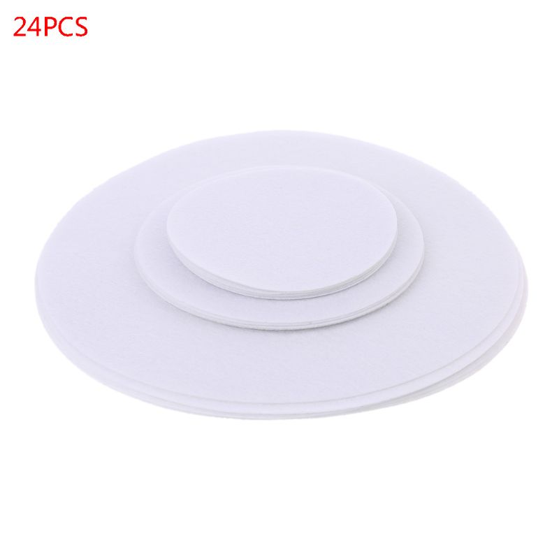 Set  of 24 mjuka filtplåtavdelare 3 storlekar pan separator pads köksredskap bakeware kruka staplingsskydd maträtt repskydd: Vit