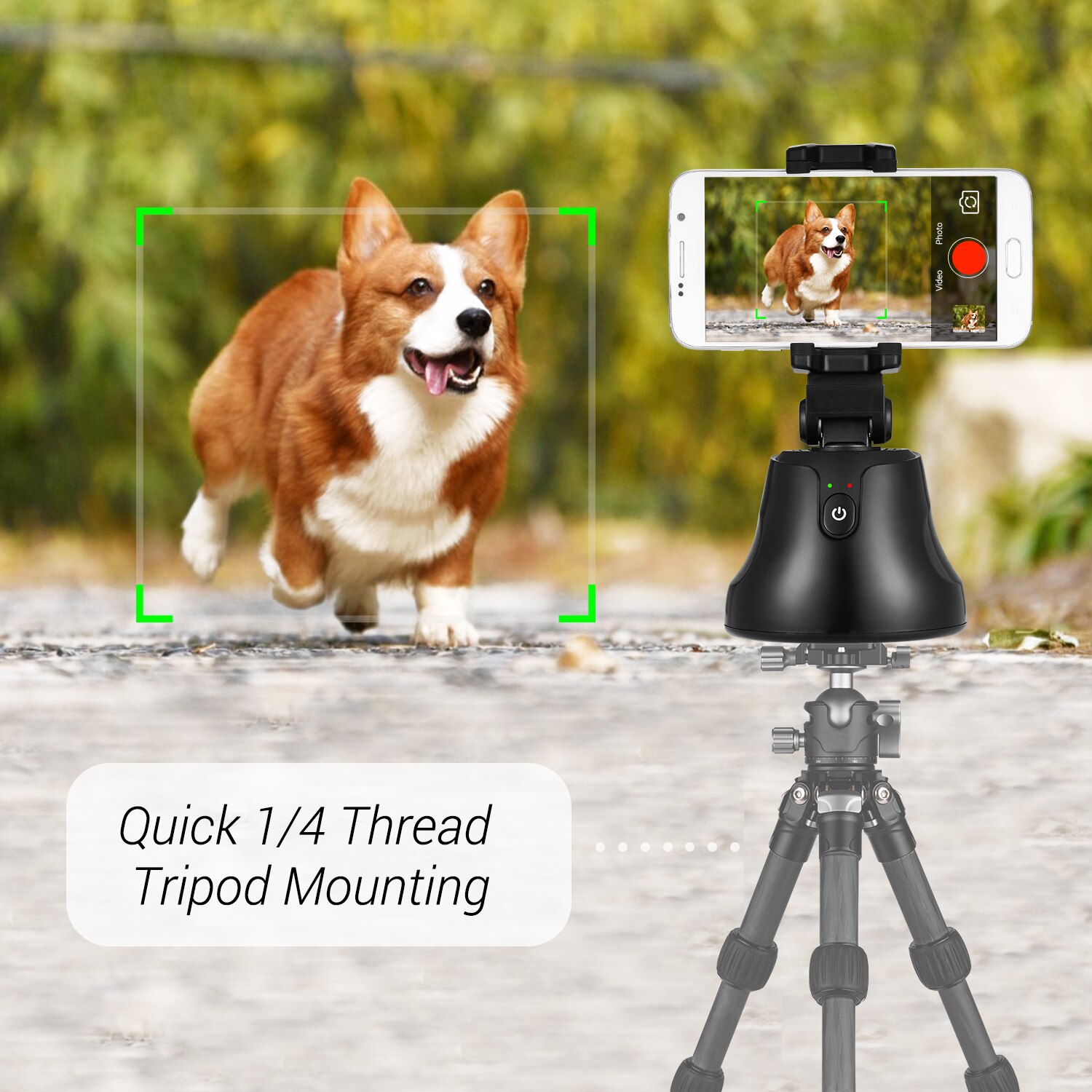 Andoer Smart Selfie Stick Tripod - 360° Auto Face Object Tracking - WiFi Enabled - Portable for Vlogging