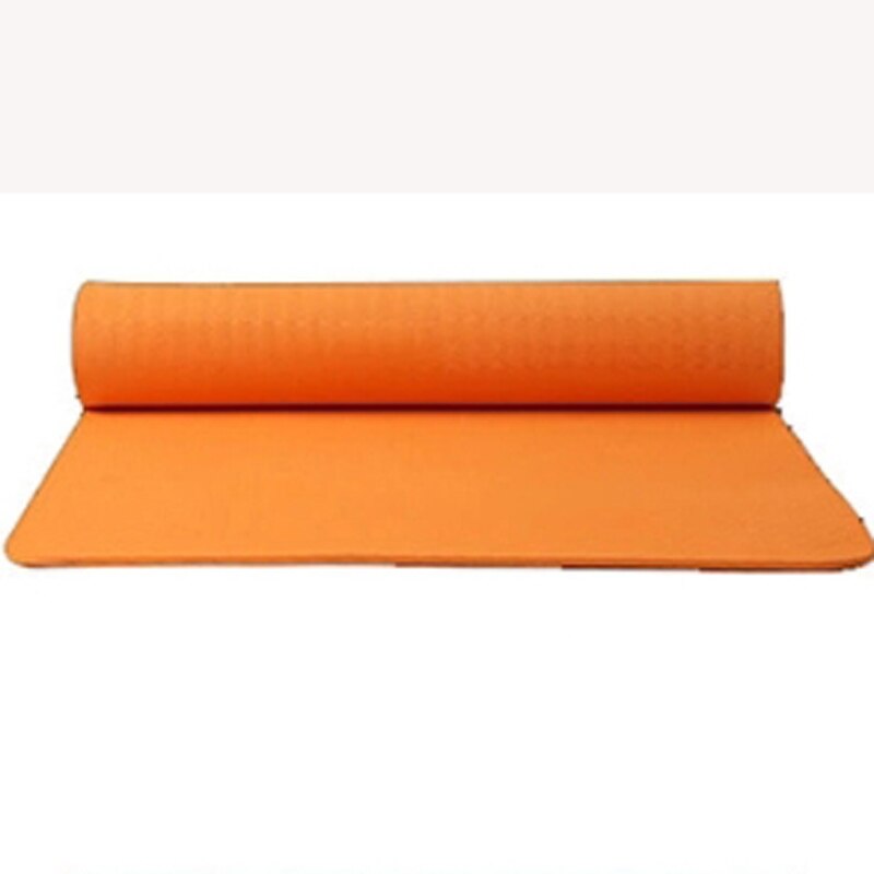 TPE Yoga Mat with Position Line Double-sided non-slip Carpet Mat For Beginner Environmental Fitness Gymnastics Mats 1830*610*6m: Orange