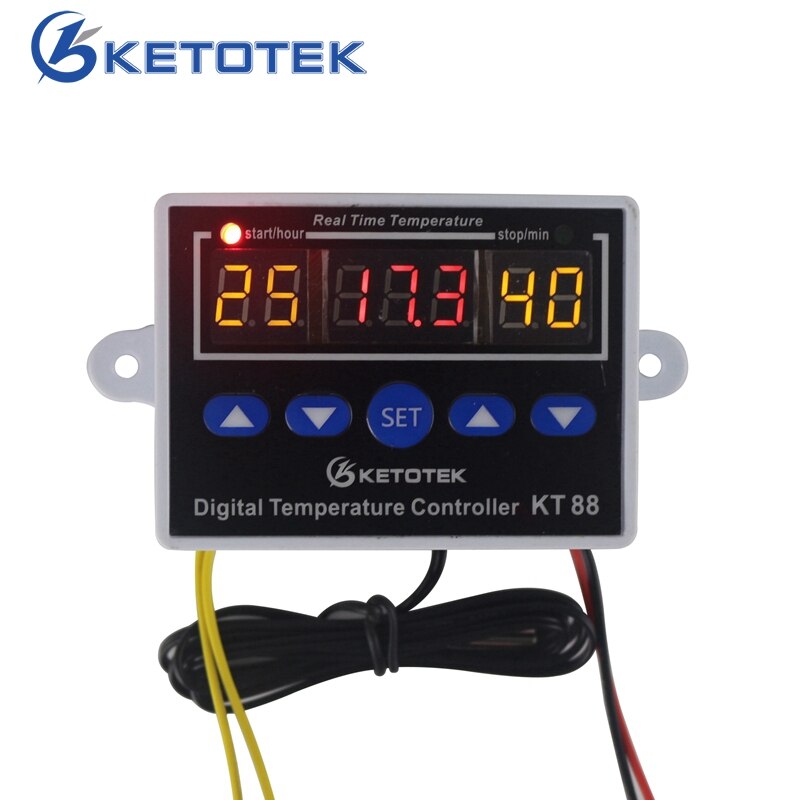 Termostat digital temperaturregulator 12v 220v led temperaturregulator switch kontrol til akvarie inkubator sensor