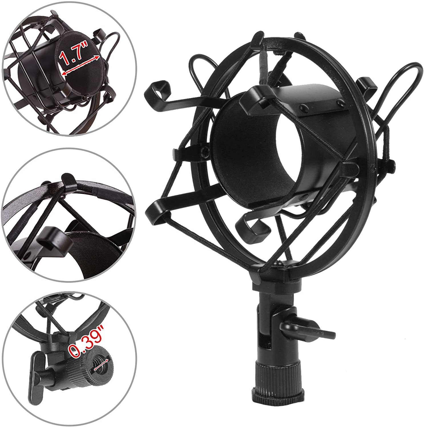Condenser Microphone BM-800 Set with Adjustable Recording Microphone Suspension Scissor Arm Stand with Shock Mount and Mounting