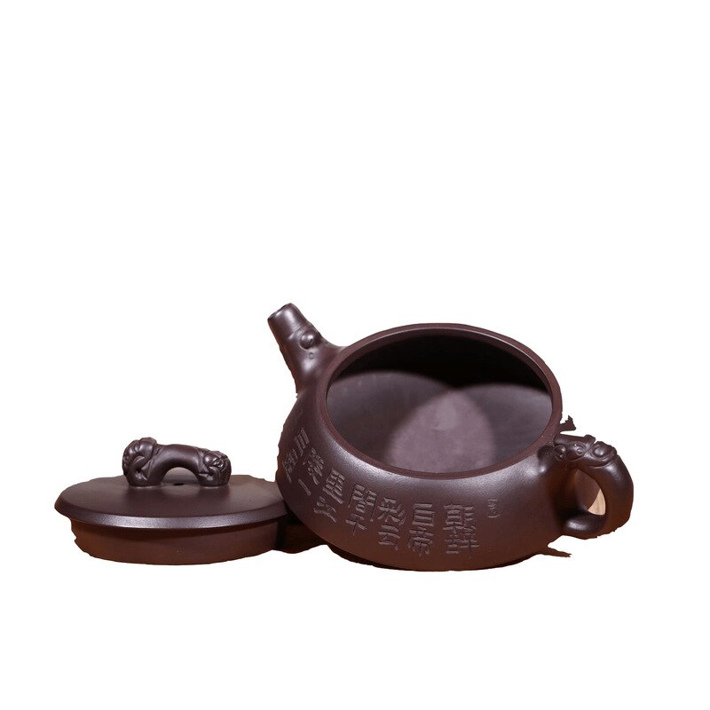 Yixing handmade teapot purple clay kung fu dragon stone zisha kettle