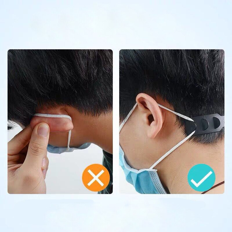 10 stk maskeremme i tre sektioner justerbar forlængerspænde kan reducere trykket og smerten i ørerne hos langtidsbrugere