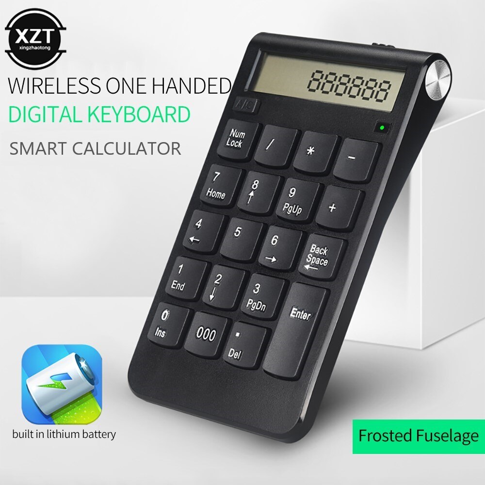 Wireless 2.4G Usb Number Keyboard/Calculator with Digital Display Rechargeable Mini 19 Keys Numeric Smart Keypad Office Supplies