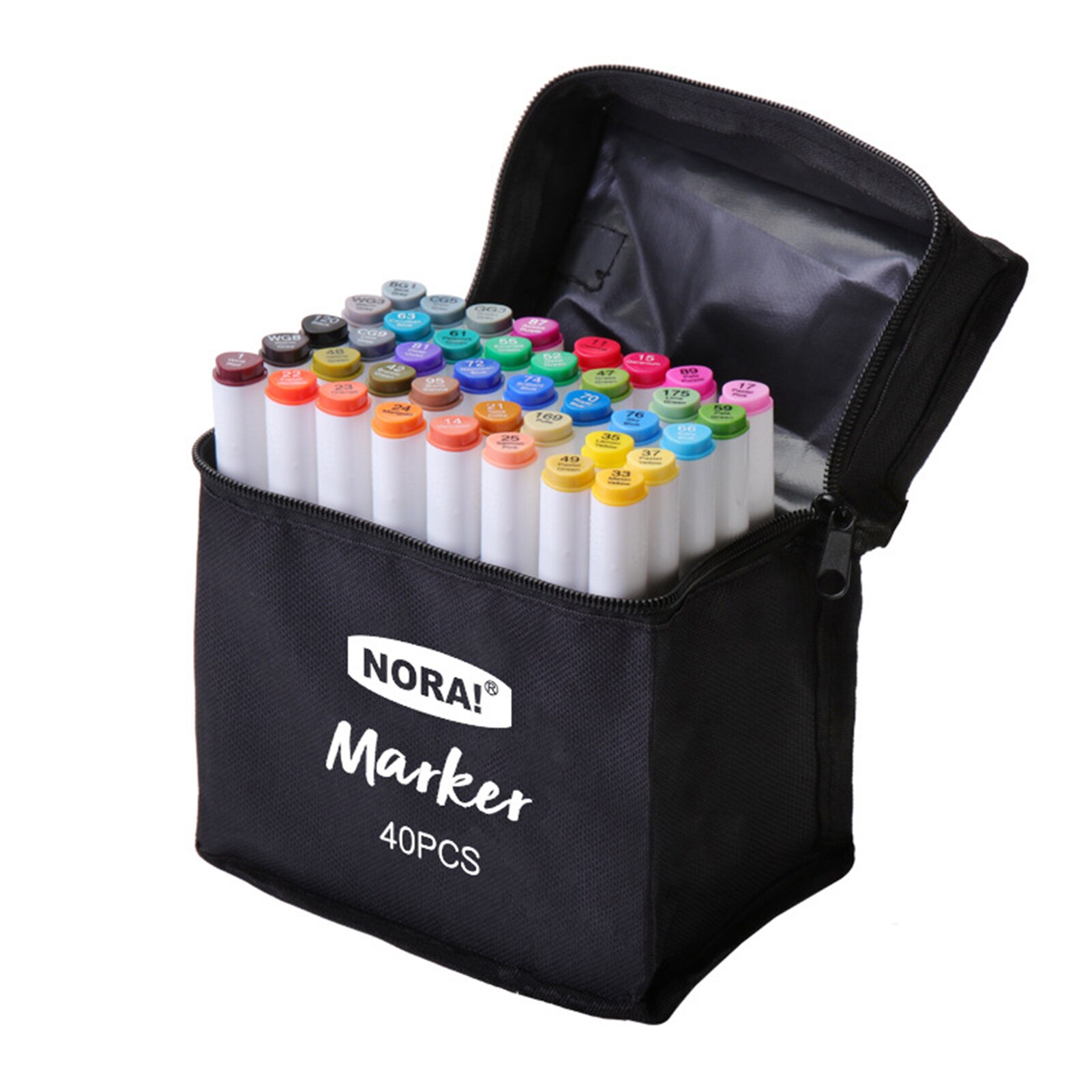 30/40/60/80PCS/set Alcohol Markers Set Double Tipped Colored Pens Fine Point Art Markers Packed in Cloth Bag for Kids Drawing: 40 colors
