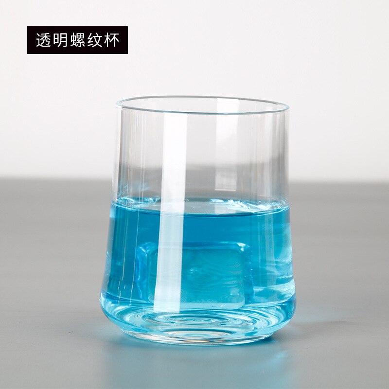 Taza de agua de vidrio Simple para el hogar, vaso de té de Vidrio colorido , bebida fría de jugo, whisky, juego de vino de cerveza: Transparent