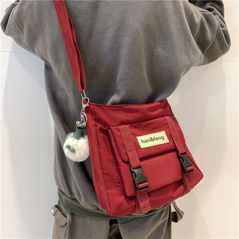 Japonês grande-capacidade bolsa de lona novo 2021 legal função à prova dwaterproof água estudante mensageiro saco de escola bolsas crossbody saco