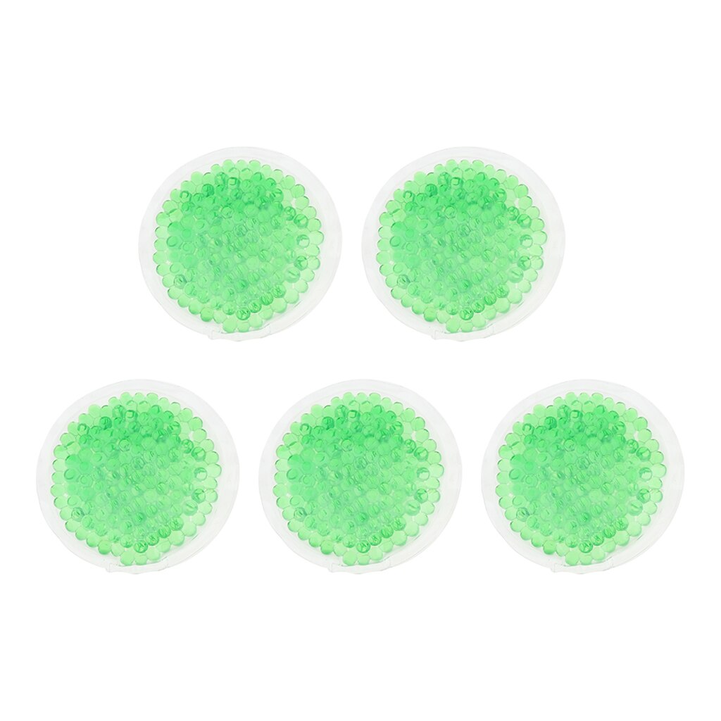 5pcs Reusable Gel Heat Cold Pack Microwavable Mask for Back Leg Arm Shoulder Face Pain Muscle Soreness Relief Sports Injuries: Green