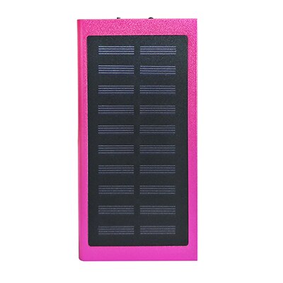 Slim 20000 Mah Solar Power Bank Draagbare Lader Ultra-Dunne Polymeer Powerbank Externe Batterij Power Bank Voor Xiaomi iphone: Rosy red