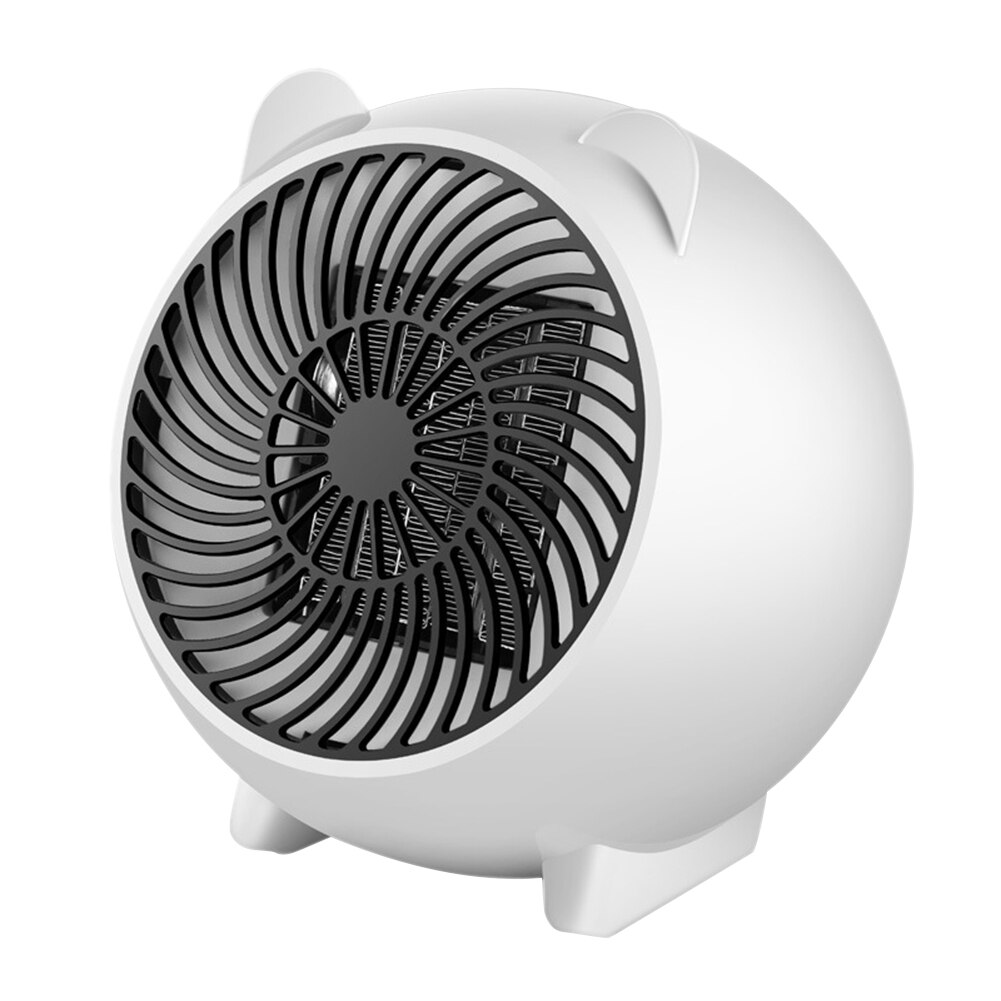 Ue plug mini portátil aquecedor de espaço elétrico casa escritório desktop aquecedor de ar quente aquecedor ventilador silencioso remoto rápido termostato calor: White