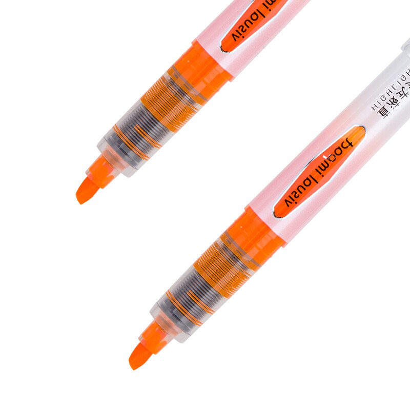 12 stk lot lige flydende highlighter tusch 5 farver orange rød gul blå grøn kontor fluorescerende pen deli  s618