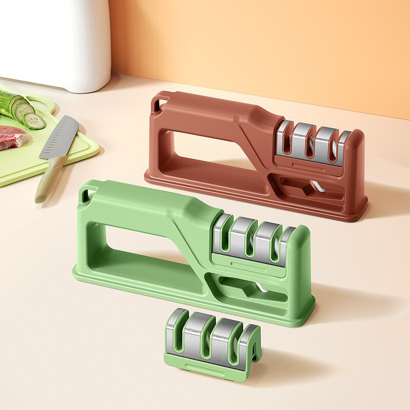 4 In 1 Knife Sharpener Manual Knife Sharpening Tool Scissors Sharpening Stone With 1 More Replace Sharpener Kitchen Accessories
