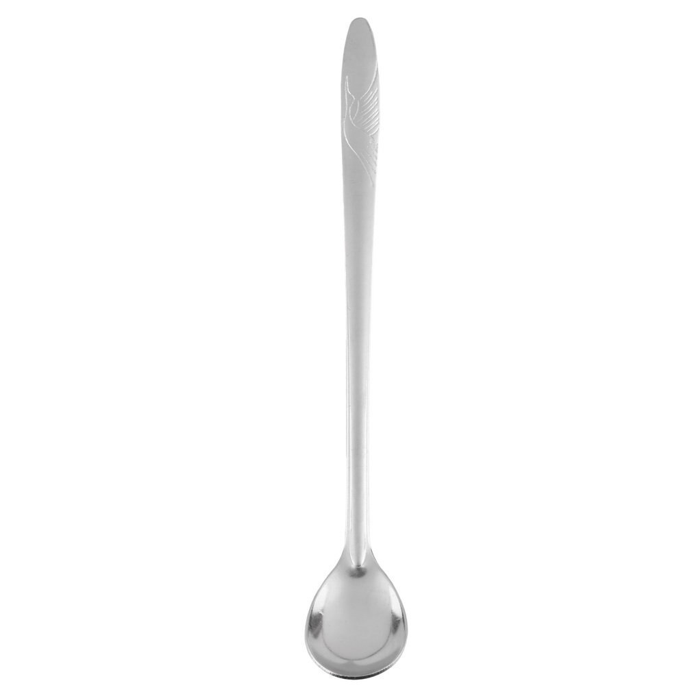 1Pcs 18.5Cm Rvs Lange Steel Iced Thee Lepel Koffie Koud Drankje Vruchtensap Lepels Lange Ijs Scoop menglepel