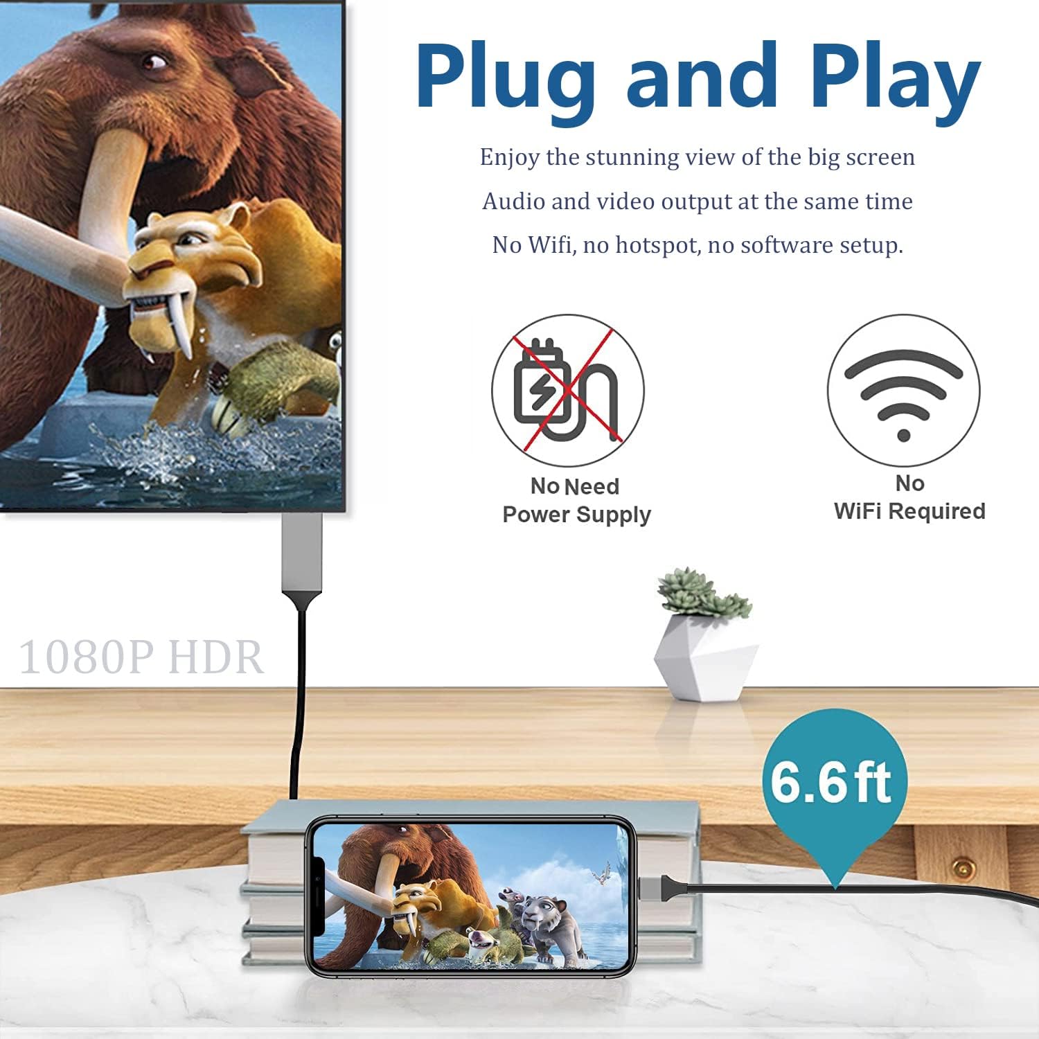 Blitz zu HDMI Adapter kabel für iPhone Apple MFI zertifiziert 1080p HDTV Kabel adapter Digital AV Sync Bildschirm Anschluss 2m