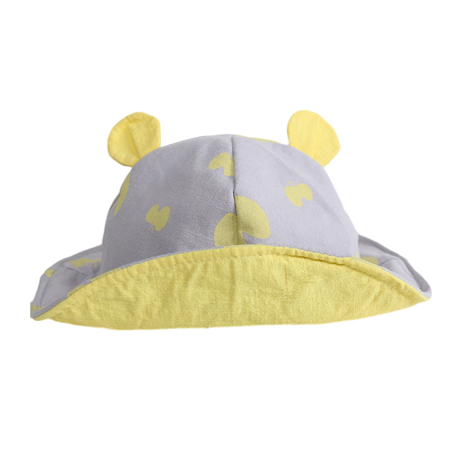 Sombrero de Sol para bebé de 2 a 6 meses, gorro de pescador de algodón con dibujo de lazo y orejas de oso, ala ancha
