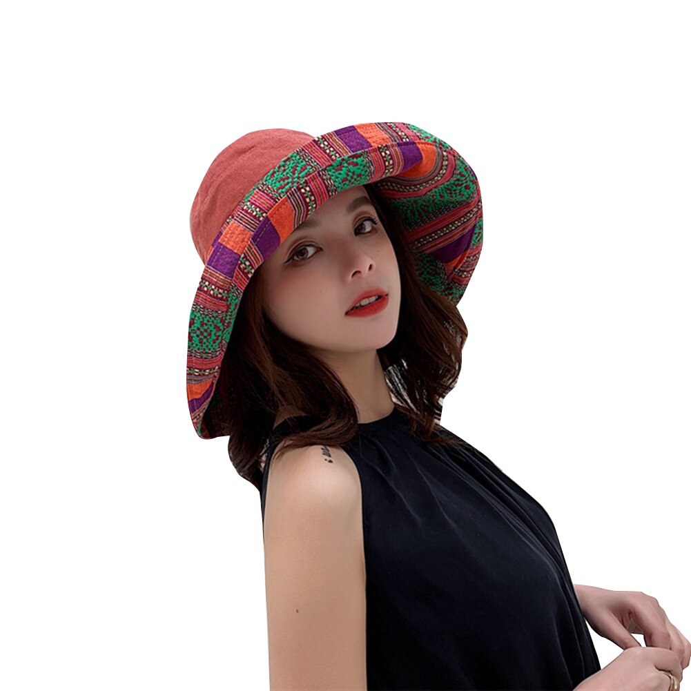 Sombrero de ala ancha a la para mujer, sombrero de invierno cálido Retro con patrón étnico Fedora, sombrero de ala ancha, sombrero flexible para mujer, invierno cálido: Indian Red