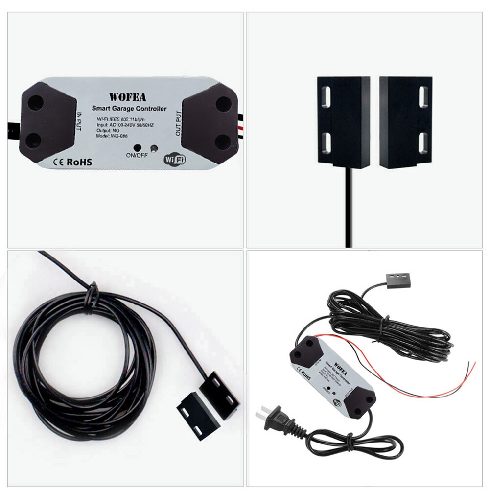 Yuattory WiFi Switch Smart Garage Door Opener Controller Funziona con Home SmartLife/Tuya APP Control Nessun Hub richiesto, Spina UE
