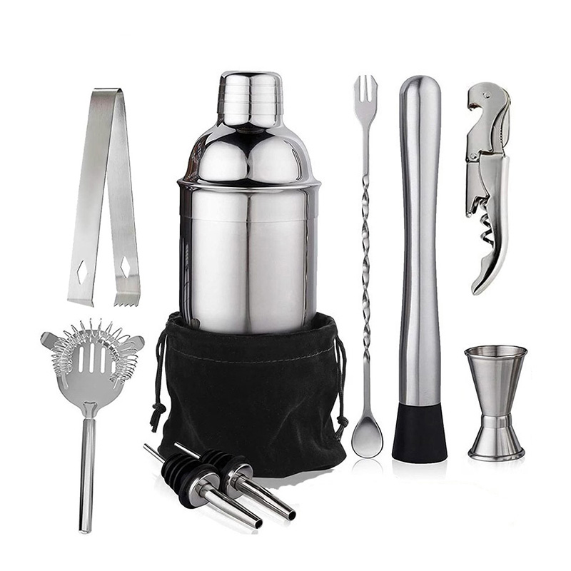 6/7/10 pz in acciaio inox cocktail shaker strumenti Bartending barista kit Martini Sharker bere miscelatore impostato con sacchetto di immagazzinaggio