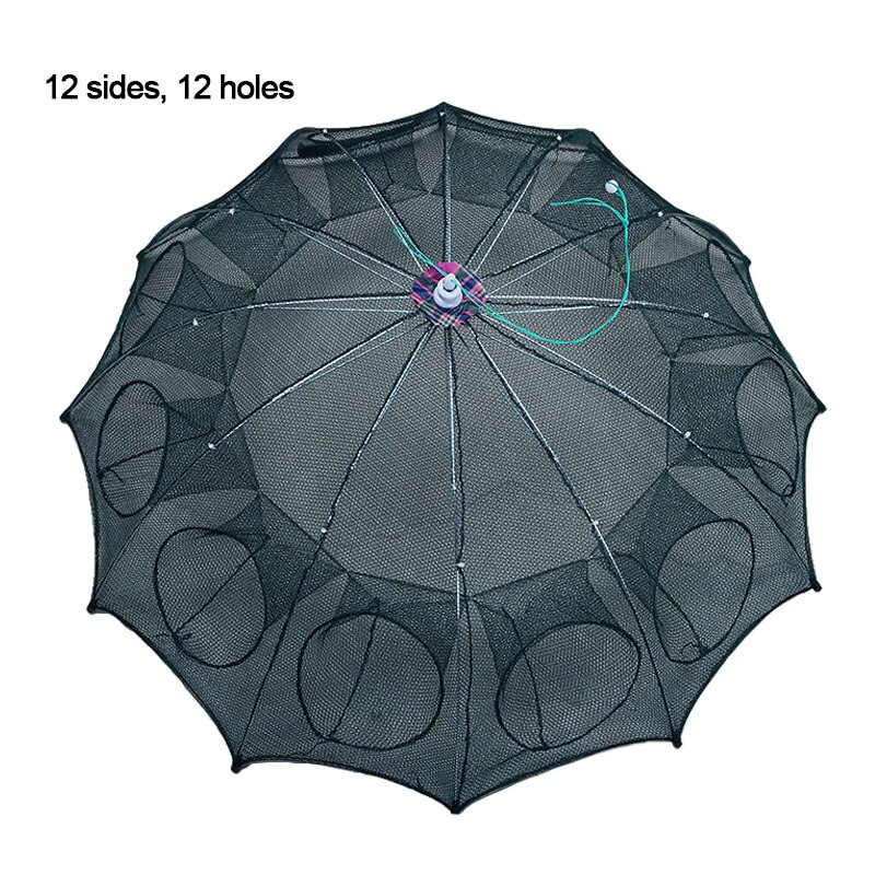 Fishing Net 4-12 Holes Umbrella Automatic Shrimp Cage Nylon Foldable Crab Fish Trap Net Cast Folding Fishing Network