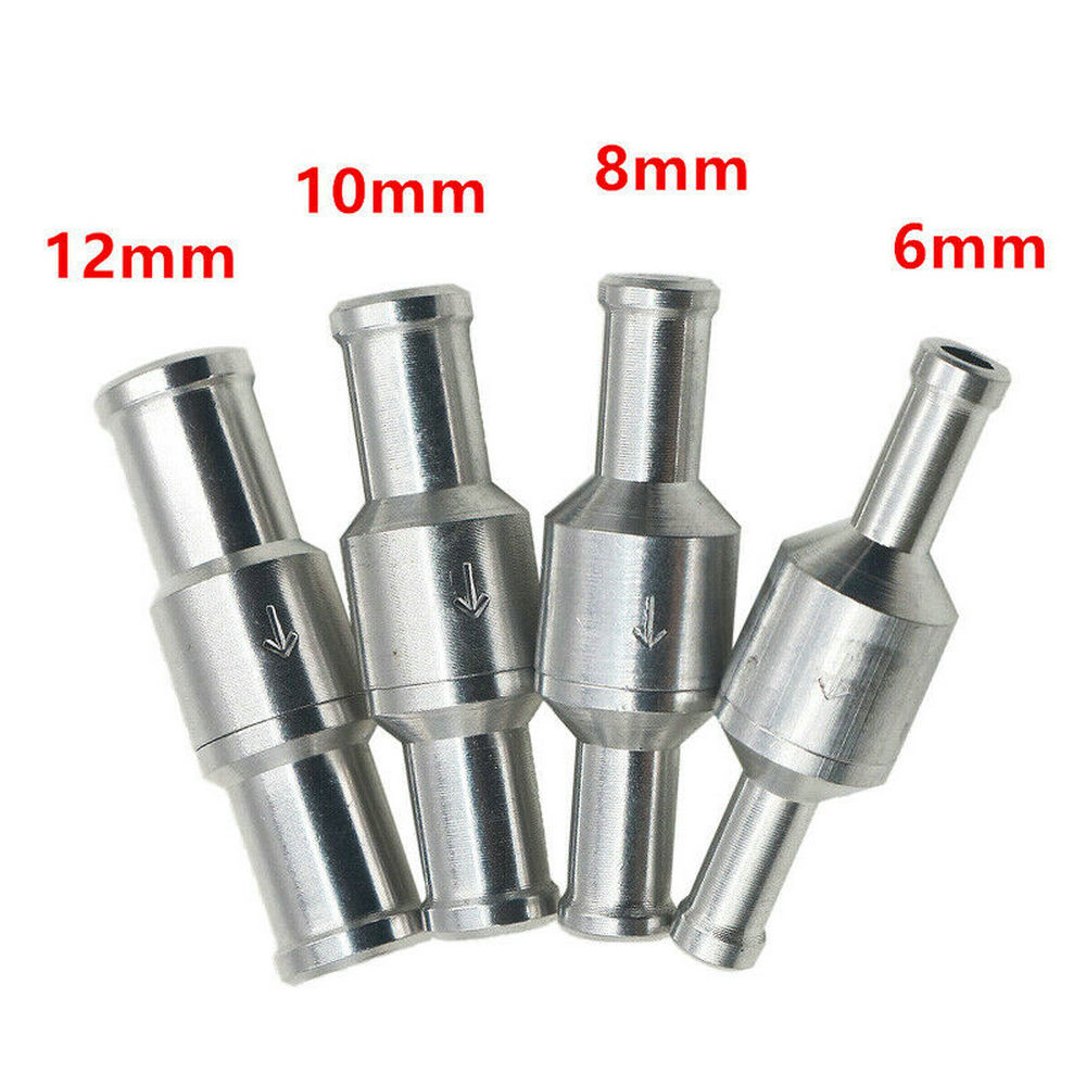 6/8/10/12mm Aluminum Inline One-Way Non-Return Check Valve Fuel/Water/Gas/Air/Vacuum Brake Servo Booster Car Accessories