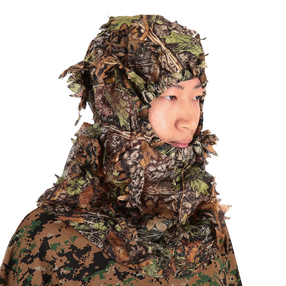 Ghillie-traje de camuflaje 3D para caza, chaqueta con capucha, Poncho para avistamiento de aves en el bosque y la selva