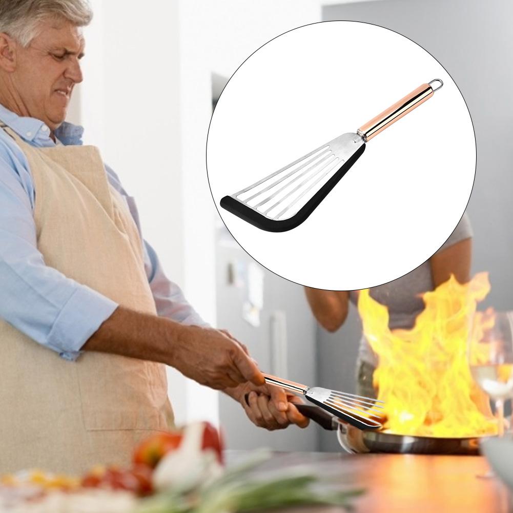 Durable Slotted Spatula Flexible Stainless Steel Spatula with Silicone Top Soft Edge Slotted Spatula Turner #CW