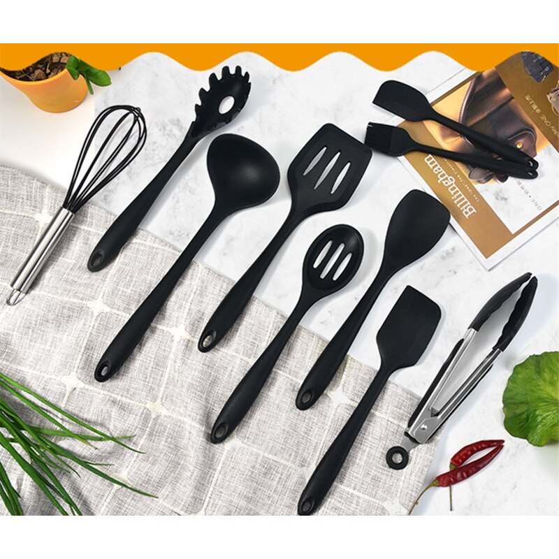 Non-Stick Silicone Cooking Utensils Set Spatula Shovel Cooking Tools Set High Temperature Resistance Kitchenware Accessories