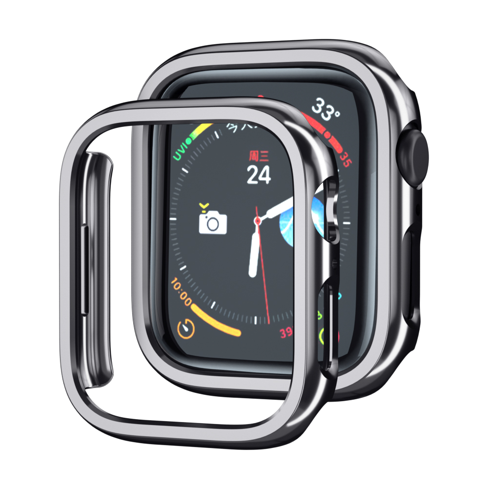 Para Apple Watch 45mm 41mm 38mm 42mm 40mm 44mm cubierta de esqueleto chapada marco duro de la caja del parachoques de PC para iWatch SE 8 7 6 5 4 3 2 1 funda