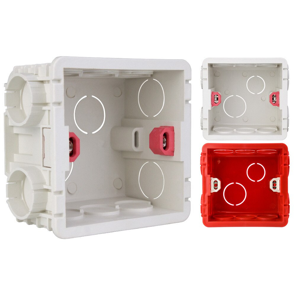 White/Red PVC Internal Wall Mounting Box for 86 Wall Light Switch Socket Box Universal Junction Box for WiFi Touch Switch