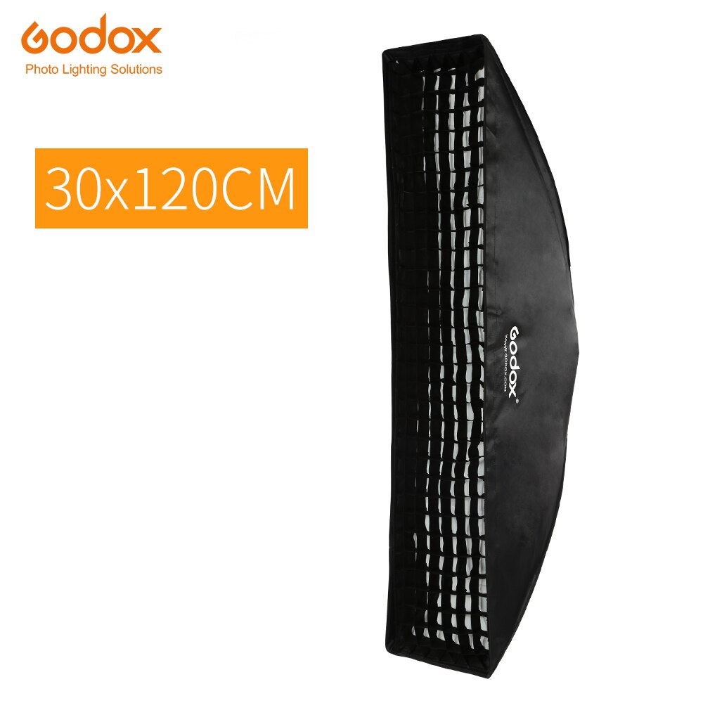 Godox – boîte à lumière rectangulaire en nid d&#39;abeille, 22x90cm 30x120cm 35x160cm, boîte à lumière pour Flash de Studio Bowens Mount: FW30X120CM