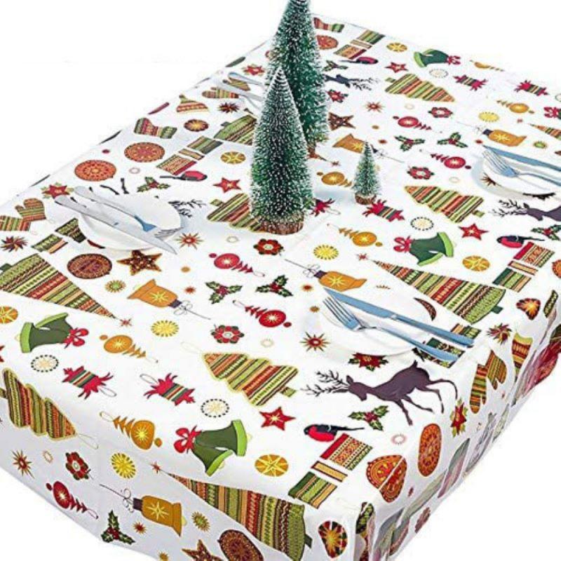 Julebord dekoration bord fest middag engangs bord santa bord mat duge fest forsyninger julepynt