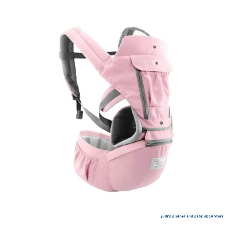 67JC Ergonomische Baby Träger Kleinkind Hipseat Schlinge Vorne Känguru Baby wickeln Halfter Rucksack für Neugeborene Kleinkind Reise: Rosa