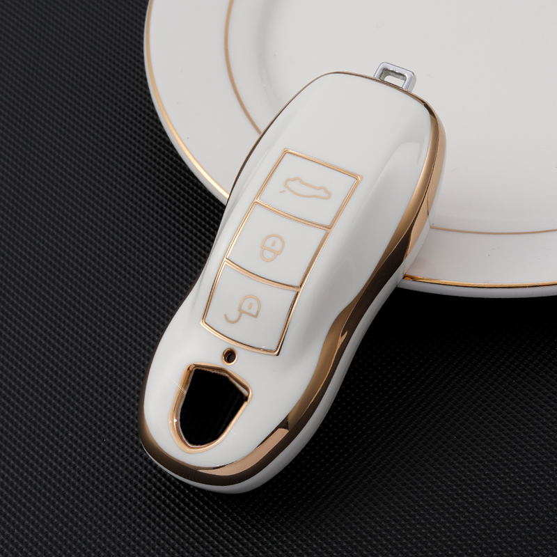 Para Porsche Cayenne 958 Macan 911 Panamera 996 991 Boxster 987 997 TPU funda para llave de coche accesorios de carcasa para llave: YELLOW