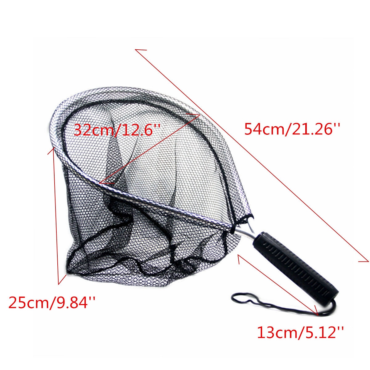 Aluminium Landing Nets Fly Fishing Fish Saver Nylon Knotless Mesh Trout Hand Net